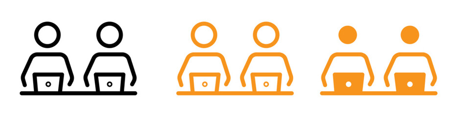 Poster - Coworking Icon Set Shared Workspace Illustrations for Business and Collaboration