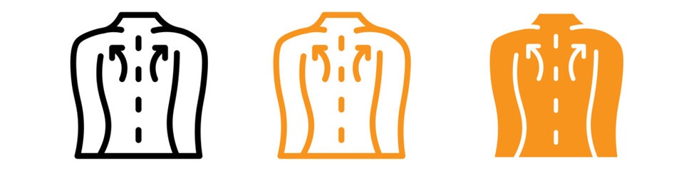 Aufkleber - Back Massage Icon Set Therapeutic Back Massaging Illustrations for Wellness Projects