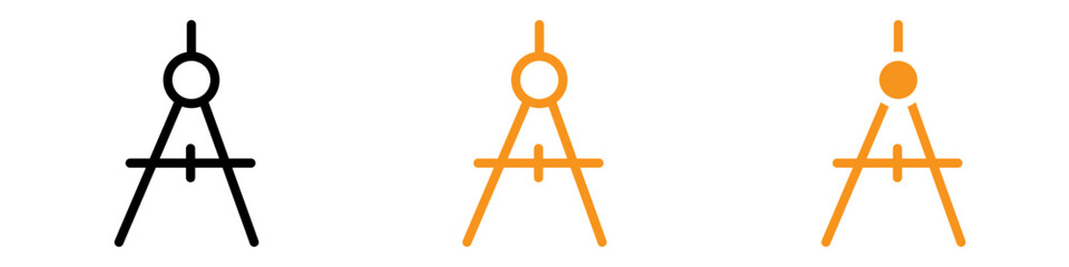 Aufkleber - Geometric Compass Icon Set Precision Drawing Illustrations for Mathematics and Design