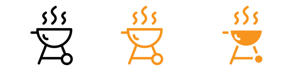 Poster - Grill Icon Set Barbecue and Cooking Illustrations for Food and Outdoor Projects