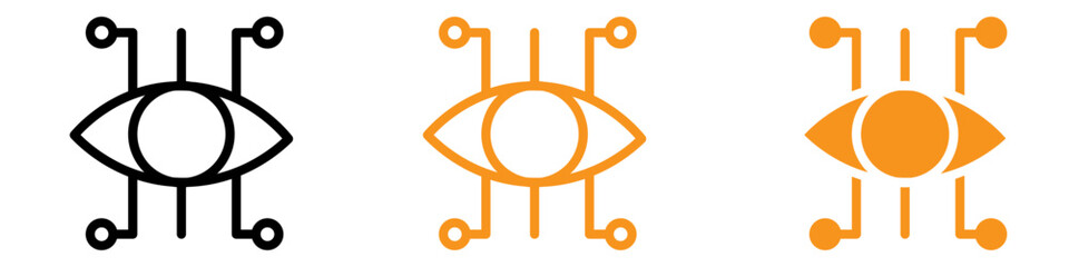 Poster - Bionic Eye Icon Set Futuristic Technology Illustrations for Science Fiction