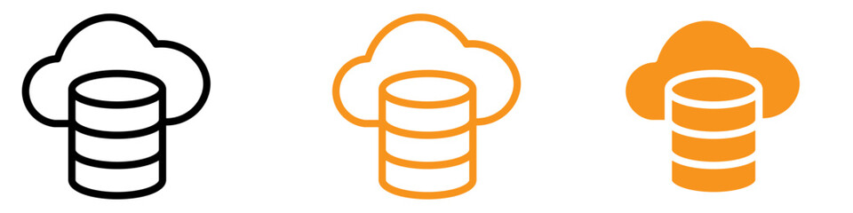 Poster - Data Storage Icon Set Digital Archive Illustrations for Technology and Cloud Storage