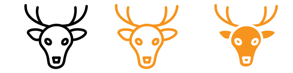 Poster - Deer Animal Icon Set Wildlife Illustrations for Nature and Environmental Projects