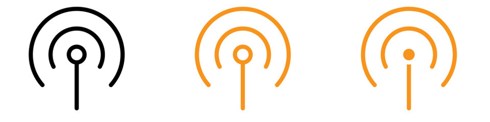 Poster - Broadcast Icon Set Media and Communication Symbols for Radio and Television Projects