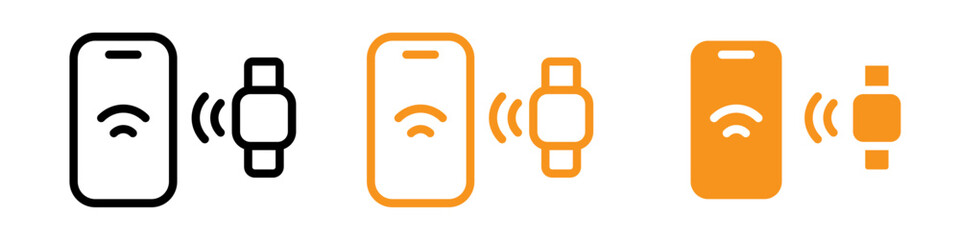 Aufkleber - NFC Bracelet Connected Icon Set Wireless Technology Illustrations for Wearable Devices