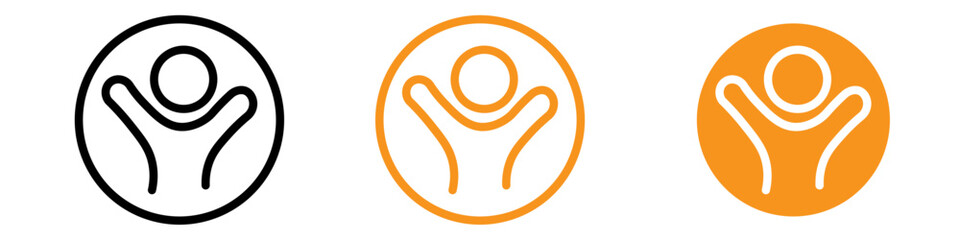 Poster - Happy People Icon Set Joyful Expressions Illustrations for Wellness and Community Projects