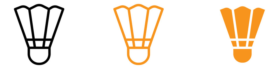 Poster - Shuttlecock Icon Set Badminton Equipment Illustrations for Sports and Recreation