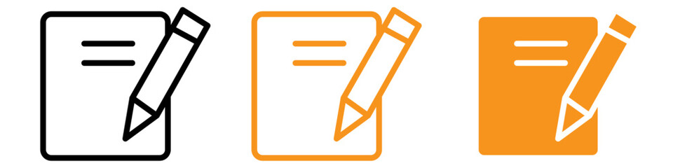Poster - Note Icon Set Notepad Illustrations for Writing and Documentation