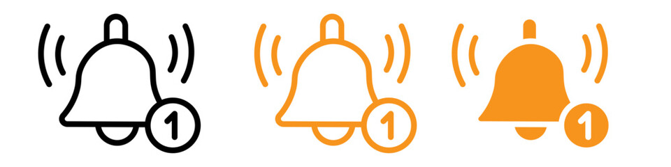 Poster - Notification Bell Icon Set Alert and Reminder Illustrations for Communication and Apps