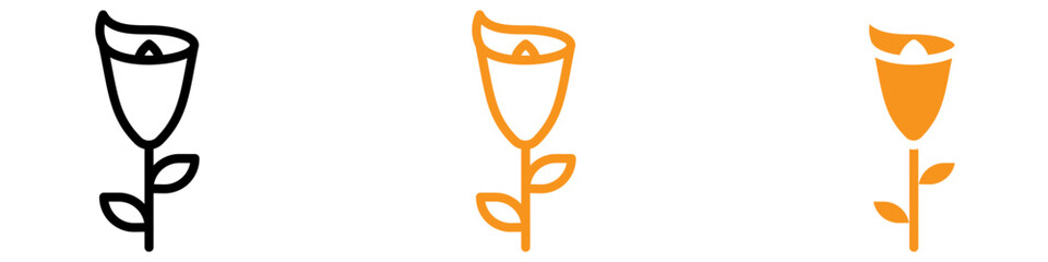 Poster - Calla Lily Icon Set Elegant Flower Illustrations for Botanical and Floral Designs