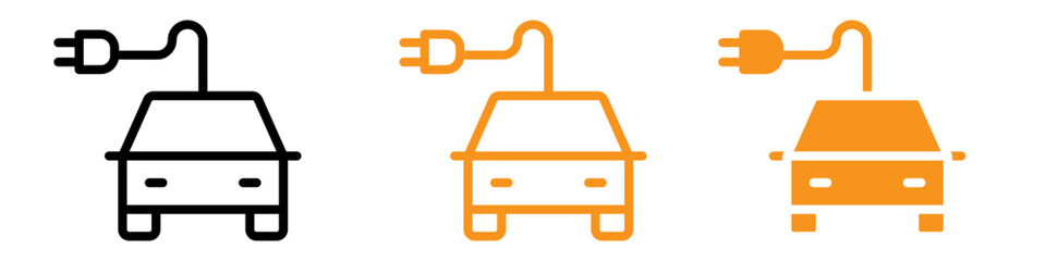 Aufkleber - Electric Vehicle Icon Set Eco-Friendly Transportation Illustrations for Automotive Projects