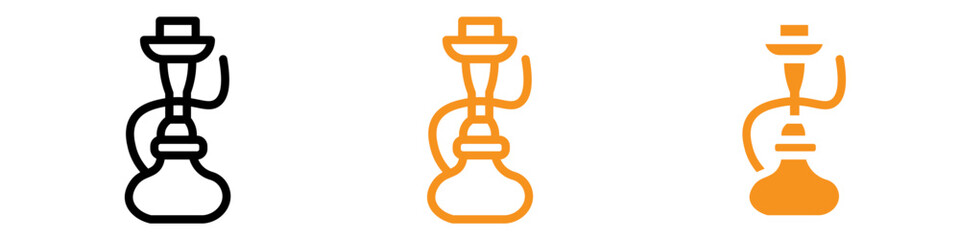 Aufkleber - Hookah Icon Set Smoking Device Illustrations for Culture and Leisure
