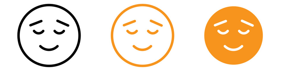 Poster - Calm Emoji Icon Set Relaxation and Tranquility Symbols for Messaging and Communication