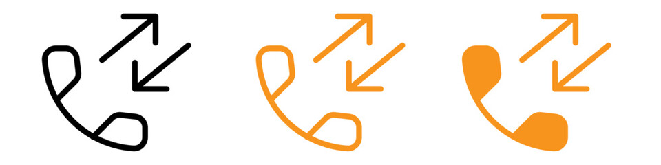 Poster - Incoming Outgoing Calls Icon Set Communication Symbols for Telephony and Business