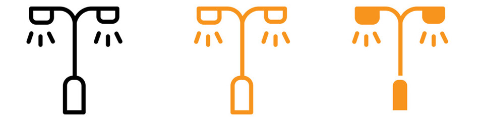 Poster - Street Lighting Icon Set Urban Infrastructure Illustrations for City Planning