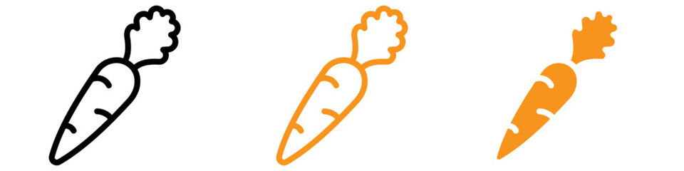 Poster - Carrot Icon Set Fresh Vegetable Illustrations for Healthy Food and Nutrition Projects