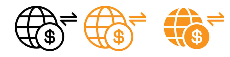 Poster - International Money Transfer Icon Set Global Finance Illustrations for Banking and Economy
