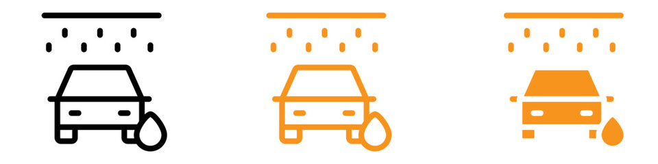 Poster - Car Wash Icon Set Vehicle Cleaning Illustrations for Automotive and Service Projects