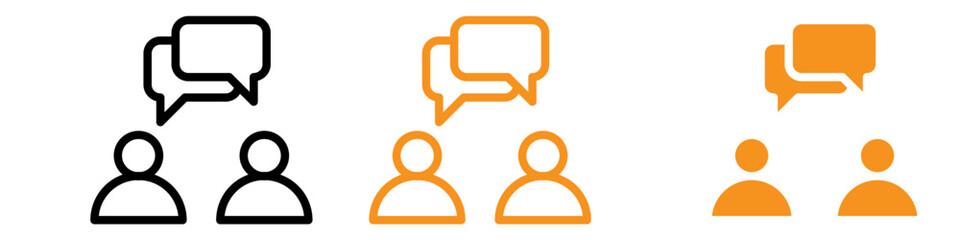 Poster - Person Conversation Icon Set Dialogue Illustrations for Communication and Interaction
