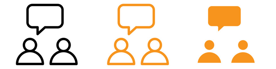 Poster - Person Conversation Icon Set Talking Illustrations for Social and Business Projects