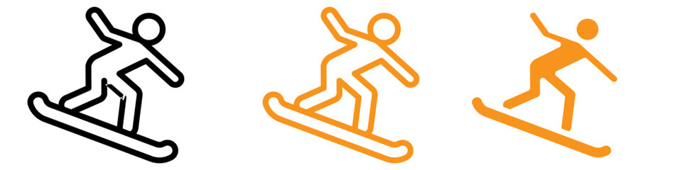 Poster - Surfing Icon Set Water Sport Illustrations for Recreation and Adventure