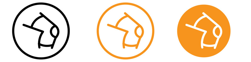 Poster - Knee Orthopedic Brace Icon Set Healthcare Support Illustrations for Injury Recovery