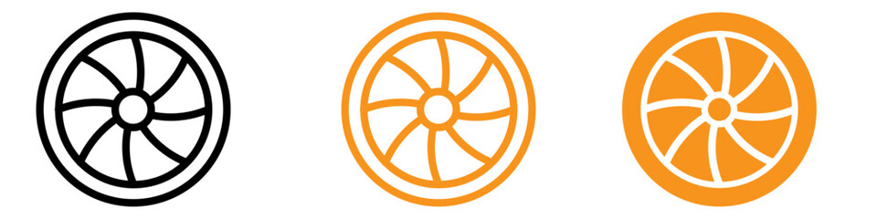 Aufkleber - Plane Turbine Icon Set Engine Illustrations for Aviation and Engineering Projects