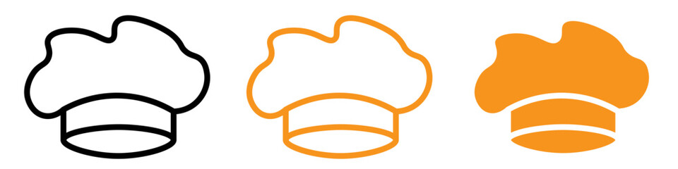 Poster - Chef Hat Icon Set Culinary Arts Illustrations for Cooking and Restaurant Projects