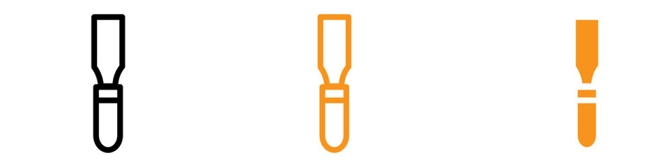 Poster - Chisel Icon Set Craftsmanship and Tool Illustrations for Woodworking and Sculpture