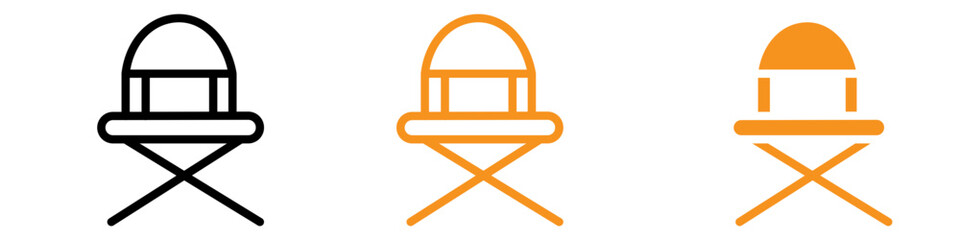 Poster - Folding Chair Icon Set Portable Seating Illustrations for Outdoor and Event Projects