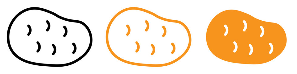 Poster - Potato Icon Set Vegetable Illustrations for Food and Culinary Projects