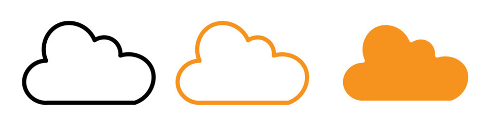 Poster - Cloud Icon Set Internet and Network Illustrations for Digital and Web Projects