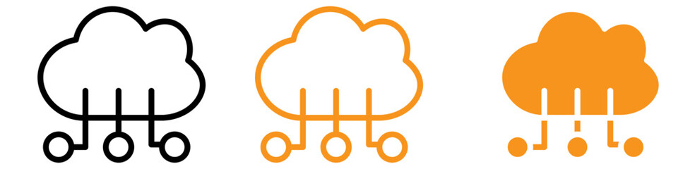 Poster - Cloud Marketing Icon Set Digital Advertising Illustrations for Online Business