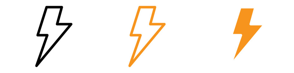 Poster - Lightning Icon Set Weather and Energy Illustrations for Nature and Science