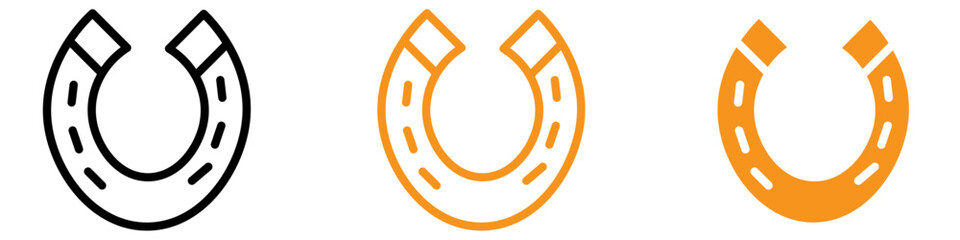 Poster - Lucky Horseshoe Icon Set Good Fortune Symbols for Luck and Superstition Projects
