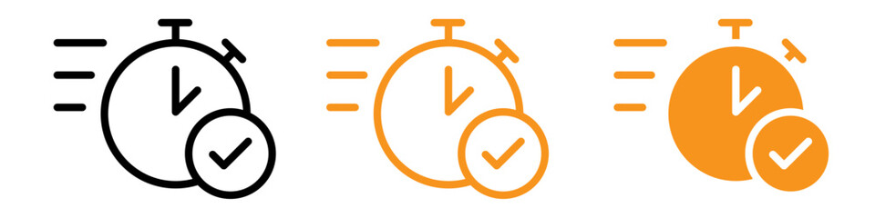 Poster - Quick Approval Icon Set Fast Verification Illustrations for Business and Finance