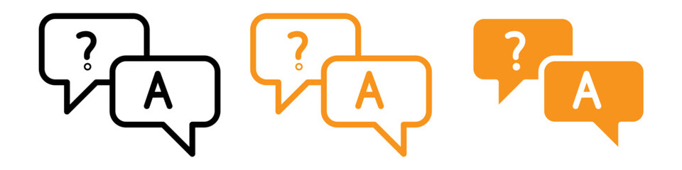 Aufkleber - Questions and Answers Icon Set FAQ Illustrations for Support and Information