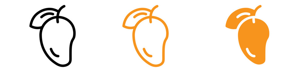 Poster - Mango Icon Set Tropical Fruit Illustrations for Food and Nutrition Projects