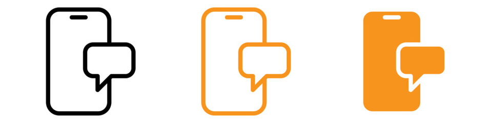 Poster - Message Phone Icon Set Communication Illustrations for Technology and Networking