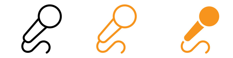 Poster - Microphone Icon Set Audio and Recording Illustrations for Music and Media Projects