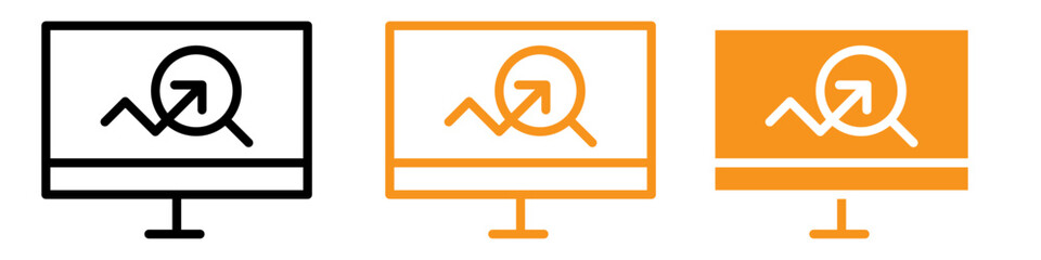 Aufkleber - Researching Information Online Icon Set Internet Research Illustrations for Education and Work