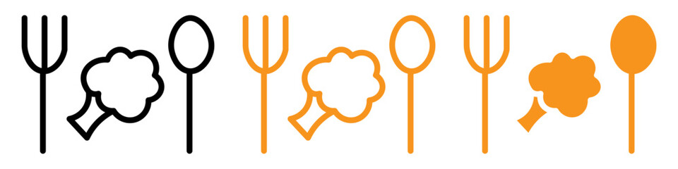 Poster - Vegetarian Food Icon Set Healthy Eating Illustrations for Nutrition and Diet
