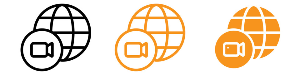 Poster - Video Chat Conference Icon Set Communication Illustrations for Remote Work