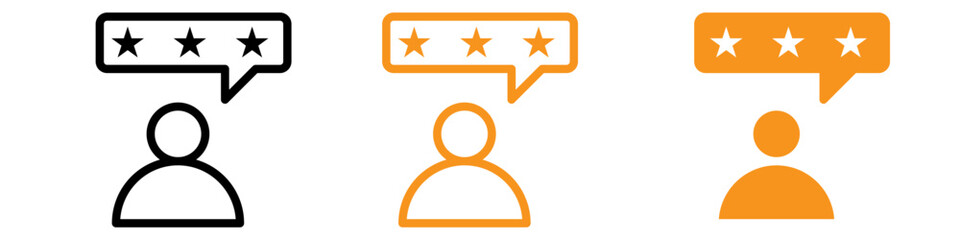 Aufkleber - Review Icon Set Feedback and Rating Illustrations for Business and Online Platforms