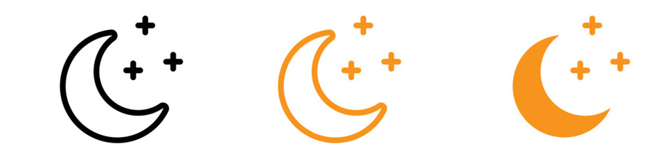 Poster - Moon and Stars Icon Set Night Sky Illustrations for Astronomy and Fantasy Projects