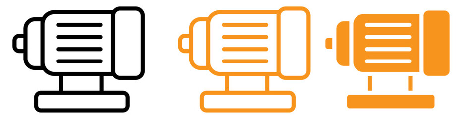 Poster - Motor Icon Set Engine and Machinery Illustrations for Automotive and Engineering Projects