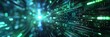 © AminaDesign - A digital data stream background with abstract elements in green and blue tones