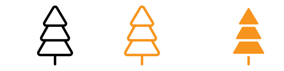 Aufkleber - Winter Tree Icon Set Seasonal Illustrations for Nature and Holiday Projects