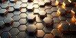 © Nipon - Hexagonal abstract metal background with light Macro, backdrop, stainless steel, technology, surface, gray, macro, aluminum,metal, grid, hexagonal, grid, industrial, pattern, modern, shape