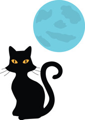 Canvas Print - Vector Black Cat